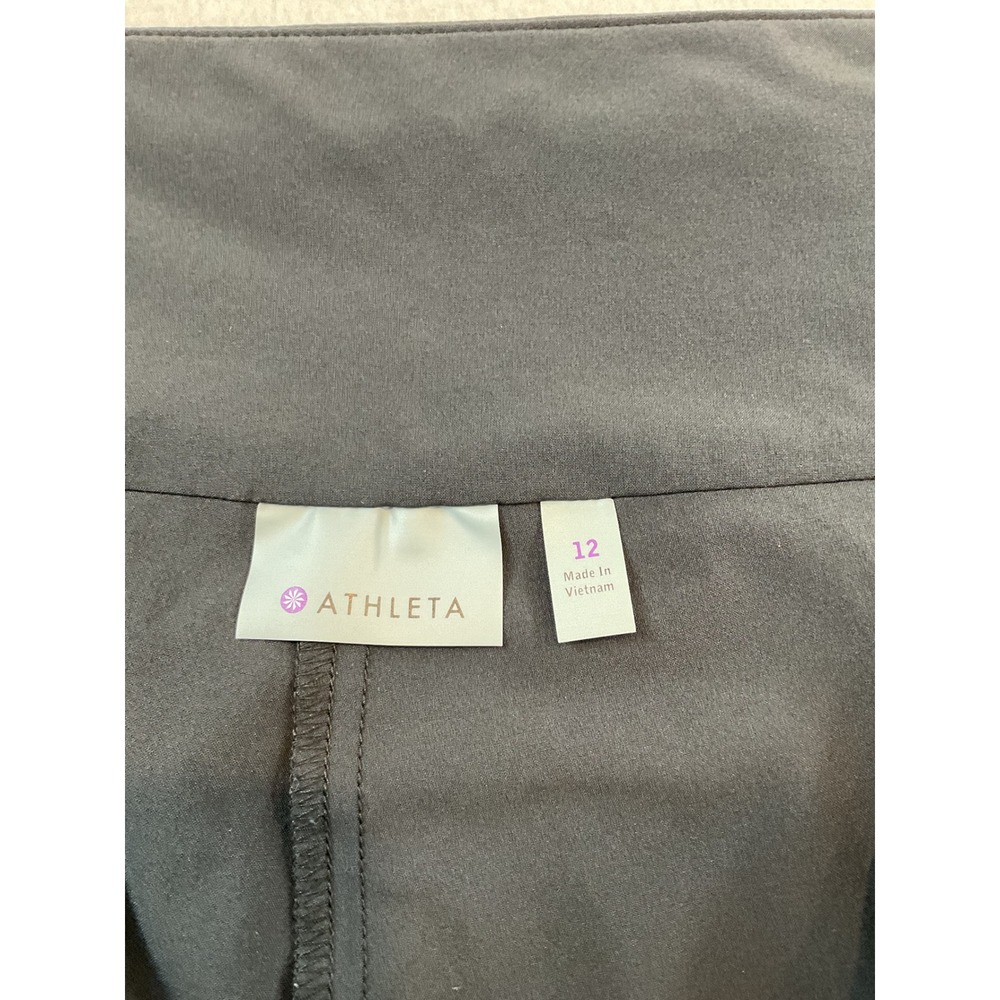 Athleta Womens Black Athletic Skort Side Zip Back Pocket Size 12 Golf Tennis - Picture 5 of 8